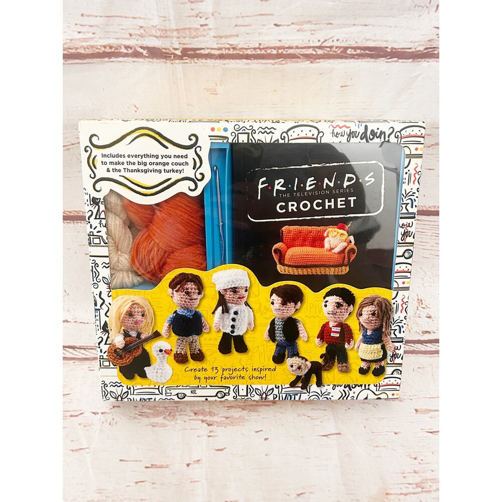 FRIENDS Crochet Kit Includes Everything To Make Orange Couch & Turkey